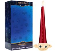 Harry Potter l'Avent Bougie Noël, Bougie Conique et Support en Résine Réutilisable Dobby, Sans Parfum 12h, Décoration de Noël, Idee Cadeau (Multi Dobby)