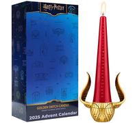 Harry Potter l'Avent Bougie Noël, Bougie Conique et Support en Résine Réutilisable Snitch Dorée, Sans Parfum 12h, Décoration de Noël, Idee Cadeau (Multi Snitch)