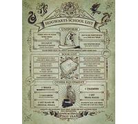 Harry Potter - Leinwanddruck "Liste de l'école de Poudlard" PM9173 (40 cm x 30 cm) (Braun)