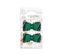 HARRY POTTER - Lot de 2 Pinces à Cheveux Clic Clacs avec Nœuds - Bijoux de Cheveux - Ornement - Coiffure Facile - Tous Types de Cheveux - SERPENTARD - Poudlard