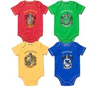 Harry Potter Lot de 4 bodies pour bébé du nouveau-né au nourrisson, Bleu/vert/rouge/jaune, 6-9 mois