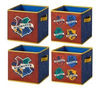 Harry Potter Lot de 4 cubes de rangement pliables en tissu avec poignées pour chambre à coucher, salle de jeux et crèche, solution de rangement durable pour enfants