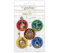 Harry Potter - Lot de 5 gommes en forme de maison de Poudlard - Fournitures scolaires Harry Potter - Gryffondor, Serpentard, Serdaigle, Poufsouffle - Produit officiel