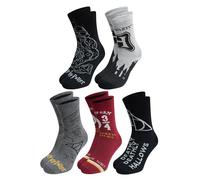 Harry Potter Lot de 5 paires de chaussettes de sport pour homme Poudlard etc. 40-45 Multicolore 40-45