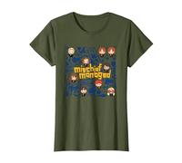 Harry Potter Mischief Managed Chibis T-Shirt, Femme, Olive, M