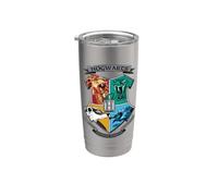 Harry Potter Mosaic Hogwarts Shield Gobelet isotherme en acier inoxydable double paroi