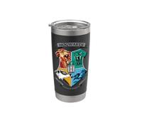 Harry Potter Mosaic Hogwarts Shield Gobelet isotherme en acier inoxydable double paroi