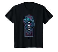 Harry Potter Nagini with Lord Voldemort's Wand T-Shirt, Enfant, Noir, 4 Ans