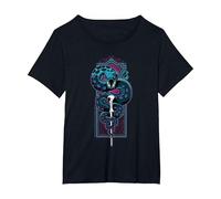 Harry Potter Nagini with Lord Voldemort's Wand T-Shirt, Femme Grandes Tailles, Noir, 6X