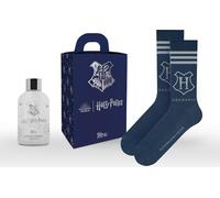 HARRY POTTER NOX | Emballage cadeau, gel douche 300 ml et chaussettes officielles 'Poudlard, bleu-gris