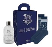 HARRY POTTER NOX | Emballage cadeau, gel douche 300 ml et chaussettes officielles 'Poudlard, bleu-gris