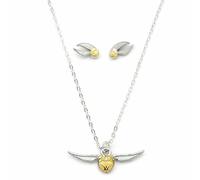 Harry Potter The Carat Shop Coffret cadeau avec collier et boucles d'oreilles Vif d'or, Zinc