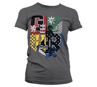HARRY POTTER Officiellement sous Licence Dorm Crest Femme T-Shirt (Dark Gris), Large