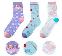 Cinereplicas – Chaussettes Luna Lovegood – Pack 3 paires – Taille unique – Licence officielle