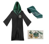 Harry Potter Pack Cosplay Serpentard Robe de Sorcier + Cravate + 5 Tatouages Taille L