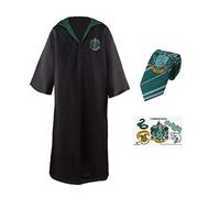 Harry Potter Pack Cosplay Serpentard Robe de Sorcier + Cravate + 5 Tatouages Taille L