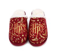 Harry Potter Pantoufles pour filles | Cadeaux de marchandises de chaussures de maison moelleuses pour enfants pour elle | Mocassins à enfiler avec lunettes Hedwig magiques Fille Rouge (EU 32)