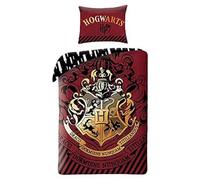 Harry Potter - Parure de Lit Enfant Coton Réversible Poudlard - Housse de Couette 140x200 Taie d'oreiller