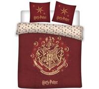 Parure de lit double réversible Harry Potter - Blason Hogwarts - Rouge - 200 cm x 200 cm