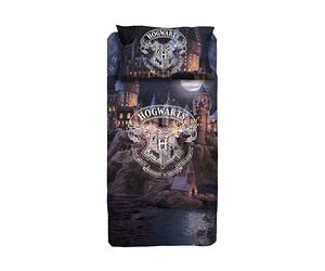 Harry Potter - Parure de lit Simple en Coton, Drap Housse + Drap Housse + taie d'oreiller - 100% Coton - Produit Officiel