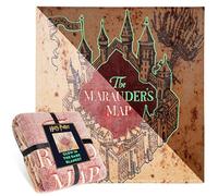 Harry Potter Plaid Polaire Phosphorescente 130x150cm, Couverture Lumineuse Carte du Maraudeur, Brille Après 10-30 Minutes Exposition à Lumière, Toutes Les Saisons, Cadeau Enfant et Adulte