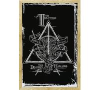 Harry Potter - Poster - Deathly Hallows Graphic + cadre amovible, Shinsuke® Maxi MDF hêtre, vitre acrylique