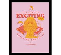 Harry Potter - Poster encadré "Witty Witchcraft Breaking The Rules" PM8640 (40 cm x 30 cm) (Rose/Noir/Jaune)