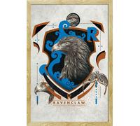 Harry Potter - Poster - Ravenclaw Illustrative + cadre amovible, Shinsuke® Maxi MDF hêtre, vitre acrylique