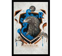 Harry Potter - Poster - Ravenclaw Illustrative + cadre amovible, Shinsuke® Maxi MDF noir, vitre acrylique