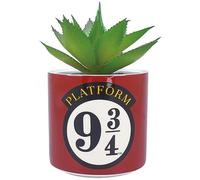 Harry Potter Pot de fleurs avec fausse plante 11,7 cm - Plateforme 9 3/4 - Pot de fleurs d'intérieur - Petit pot de fleurs décoratif