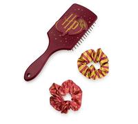 Harry Potter Potter Ensemble brosse à cheveux et chouchou pour femme | Brosse à pompon et palette à imprimé rayé pour adultes avec logo 3D en Bourgogne