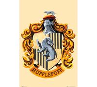 Harry Potter Poufsouffle Crest - Poster de cinéma - Dimensions : 61 x 91,5 cm + 2 barres d'affiche en plastique 62 cm transparent