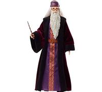 Harry Potter Poupée articulée Dumbledore de 30 cm en robe de sorcier en tissu avec baguette magique, à collectionner, jouet enfant, FYM54