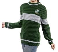Harry Potter Pull de Quidditch Serpentard : Poudlard Maison Serpentard Quidditch Uniforme Réplique Tricot Tricot Col Rond Pull pour Homme Femme, Vert, argenté, L
