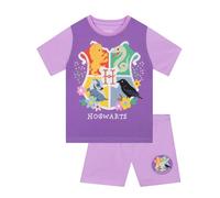 Harry Potter Pyjama Fille, Pyjama Enfant Hogwarts Ete, Pyjamas Mange Courte, Violet 5-6 Ans