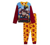 Harry Potter Pyjama long motif Poudlard et Gryffondor pour garçons et filles - Blanc - 9-10 ans