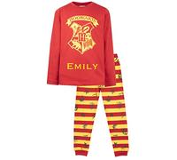Harry Potter - Pyjama Personnalisé pour Enfants - Ensemble à Manches Longues et Pantalon Long - 100% Coton - Produit Officiel avec Nom Personnalisé