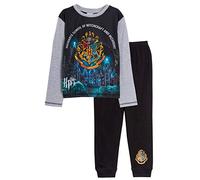 Harry Potter Pyjama pleine longueur pour enfants garçons filles Unisexe Poudlard - Noir - 7-8 ans