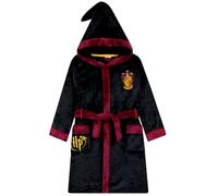 Harry Potter Robe de Chambre | Gryffindor Peignoir Polaire | Peignoirs Hogwarts pour Enfants - Noir - 12-13 Ans