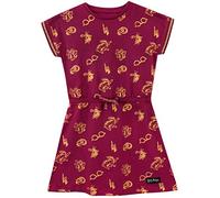 Harry Potter Robe de Fille Robe d'été | Tenue Poudlard Enfant en Coton Rouge 6-7 Ans