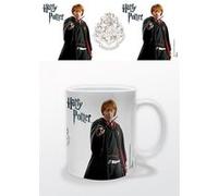 Harry Potter Ceramic Mug with Photograph of Ron Weasley and Hogwarts Crest in Pr