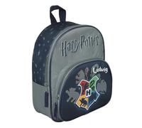 Harry Potter Sac à dos de maternelle, personnalisable, avec nom, pour crèche, crèche, avec poche avant, 2 compartiments, gris, Sac à dos Harry Potter (gris), 25.5 x 30.5 x 10 cm