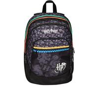 Harry Potter Sac à dos d'école double compartiment - poche porte-bouteille, sac à dos d'école enfant - Maxi capacité - WIZARDING WORLD, Noir, Taglia unica, Sac à dos tyrolien
