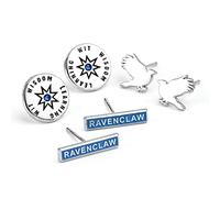 Harry Potter Serdaigle Lot de 3 boucles d'oreilles à tige, M, Zinc, Sans pierre précieuse