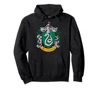 Harry Potter Slytherin House Crest Sweat à Capuche, Unisexe pour Adultes, Noir, XL