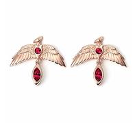 Harry Potter Sterling Silver Rose Gold Plated Fawkes Earrings with Crystals