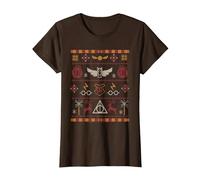Harry Potter Stitched Theme T-Shirt, Femme, Marron, XS