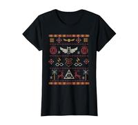 Harry Potter Stitched Theme T-Shirt, Femme, Noir, S