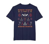 Harry Potter Stitched Theme T-Shirt, Homme Grandes Tailles, Bleu Marine, 4X Tall