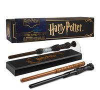 Harry Potter Stylos Baguettes Lévitation, Set de 3, Dumbledore Hermione, Stylos Bille Encre Noire, Support Magnétique, Accessoires de Bureau Hogwarts (Multi 3 Pcs)